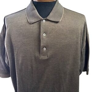 Ping‎ Polo Shirt Mens XL Brown Mercerized Cotton Short Sleeve Golf Casual Top
